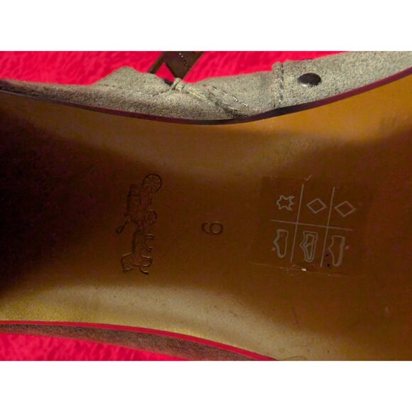 Coach Farrah Grey Suede Heeled Ankle Boot Booties Studs Size 6.5 Side Zip - Picture 12 of 12